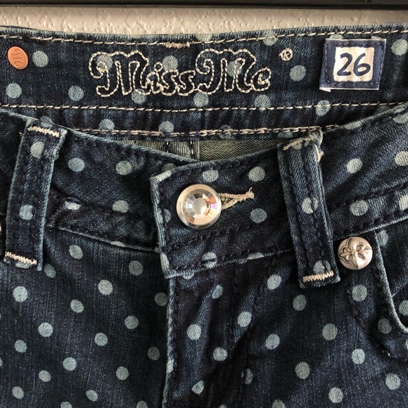 MISS ME polka dot skinny stretch jeans 26 - Picture 5 of 8